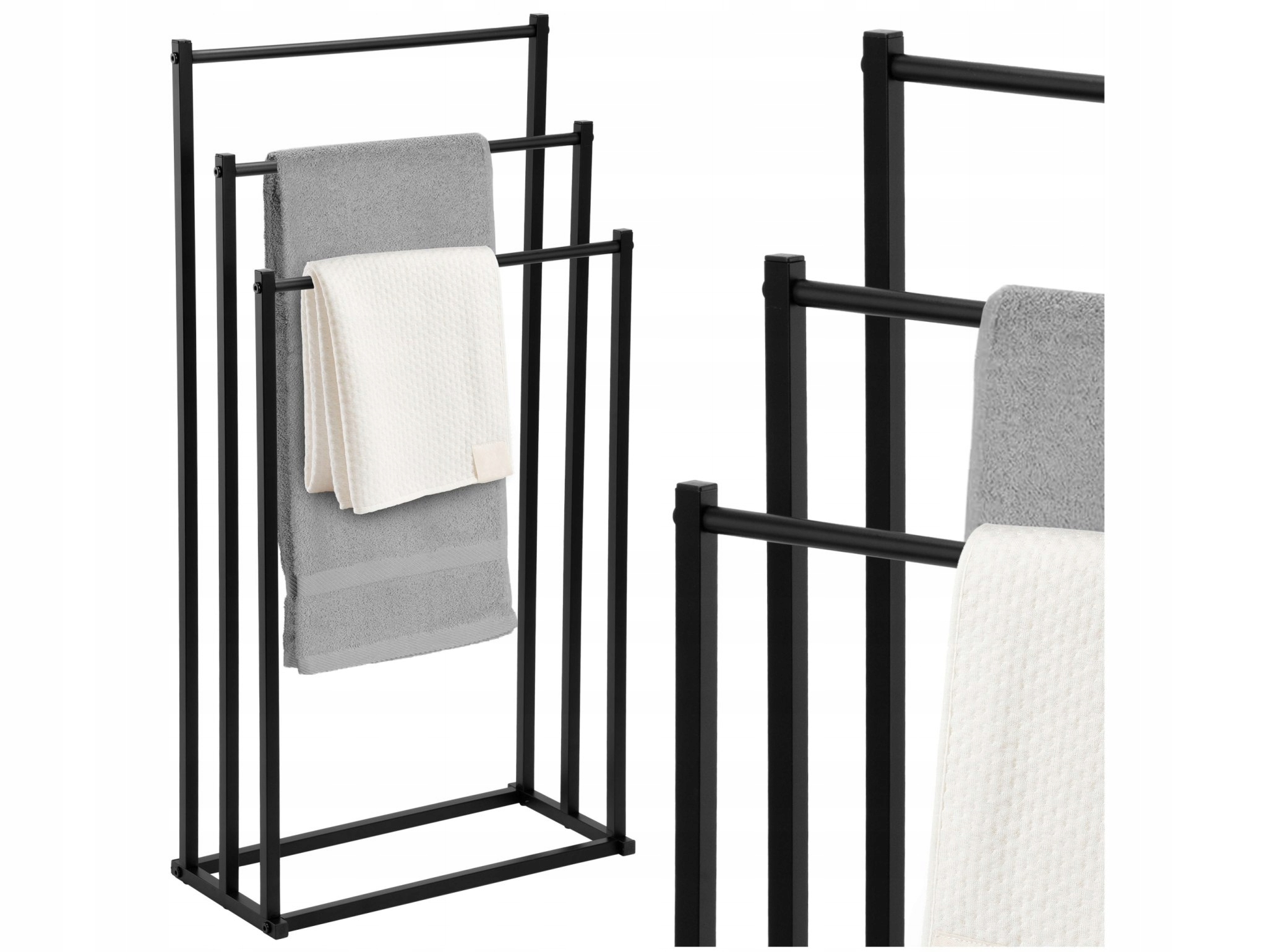 Koupelnový stojan na ručníky, 3 úrovně, věšák do koupelny, kovový loft