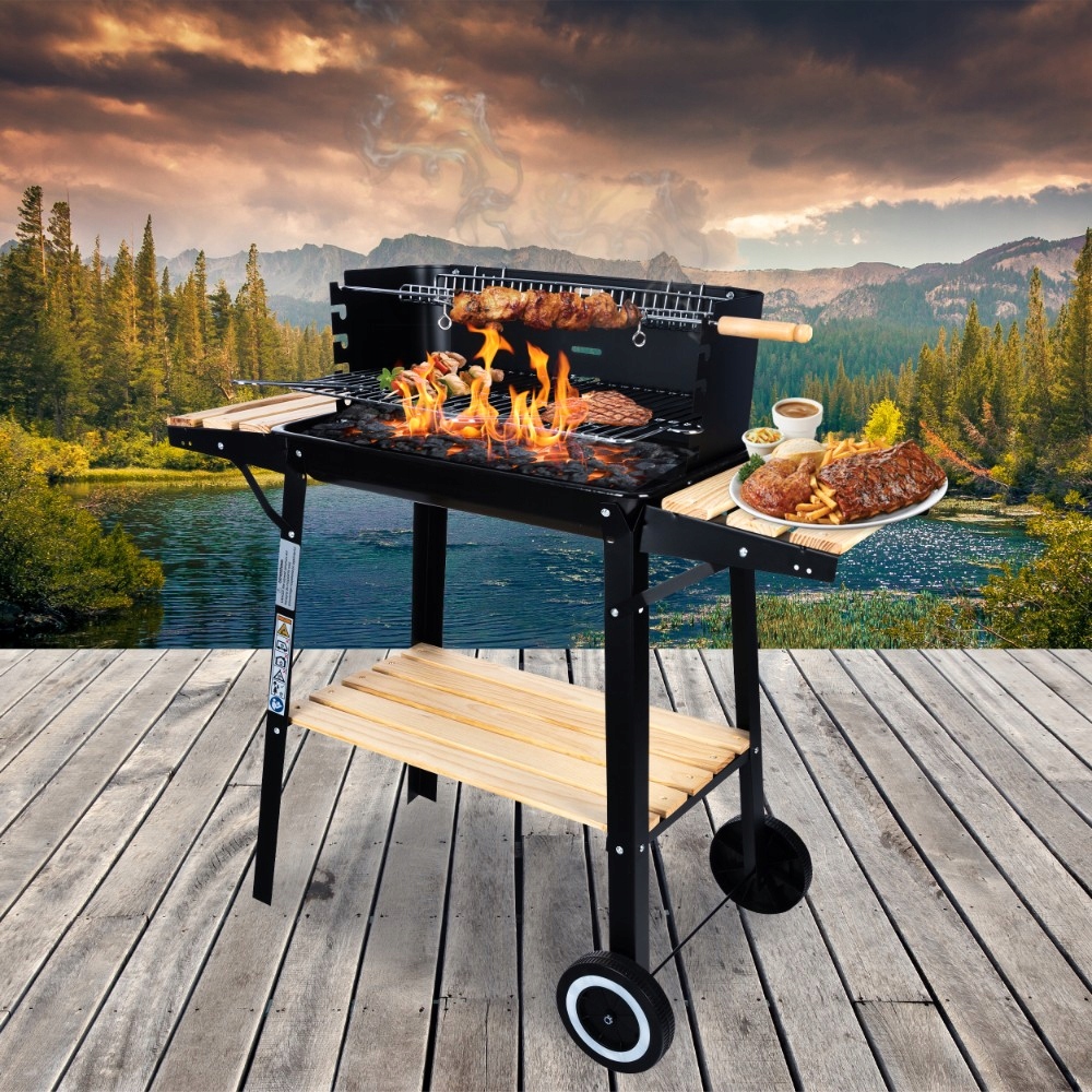 DUŻY GRILL ogrodowy Węglowy na kołach Rożen 3x PÓŁKI Grill PREMIUM SET Producent gotel