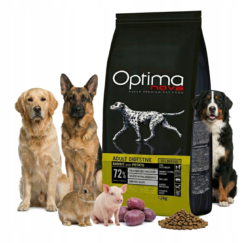 Optimanova Adult Digestive Rabbit Królik 12KG Srednie I Duże Rasy