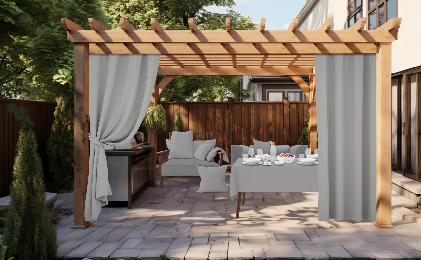 ZASŁONY OGRODOWE 155x180 WODOODPORNE ZASŁONA NA TARAS DO ALTANY TUNEL Producent HomeView