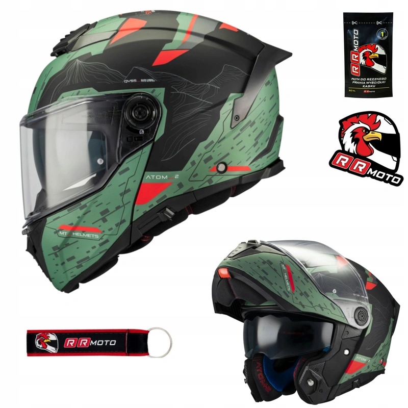 Čeľusťová prilba Mt Atom 2 Sv Highlands Grey/fluo zelená čierna Darčeky