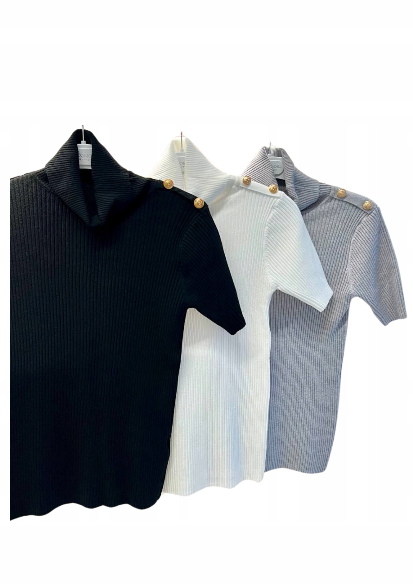 Golfový svetr s knoflíčky Cocomore, bílý