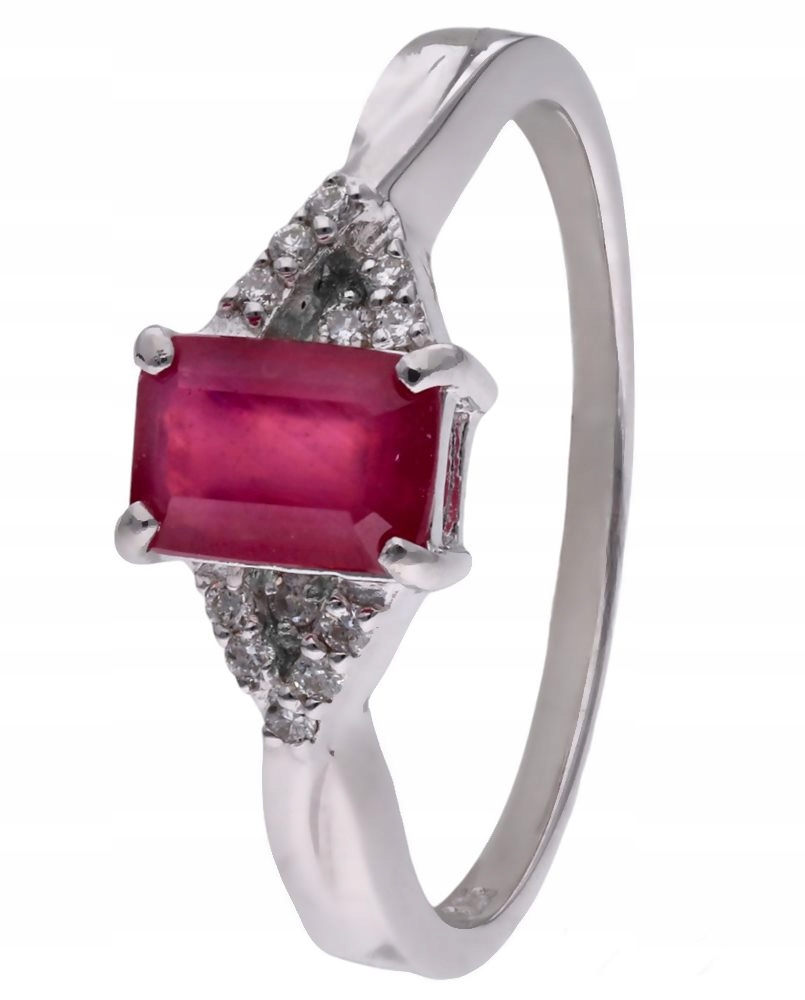 Prstýnek Ag 925 rubín s diamantem CVD-2061-R-RU vel.20