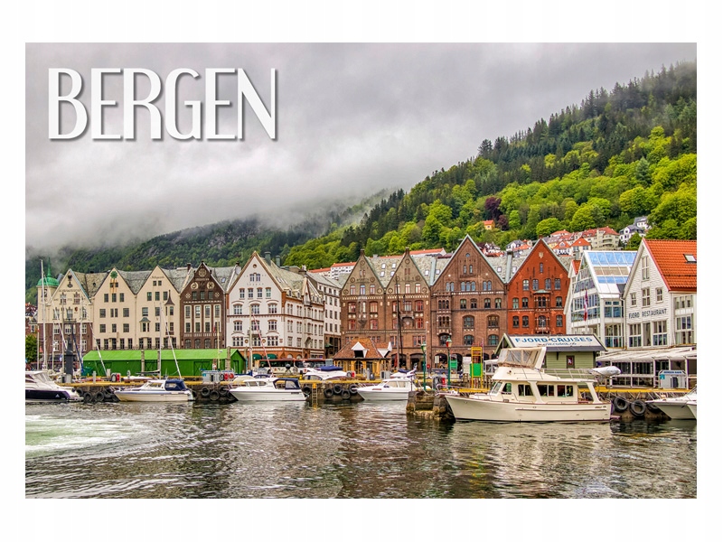 

Bergen Zatoka Łodzie Magnes na lodówkę