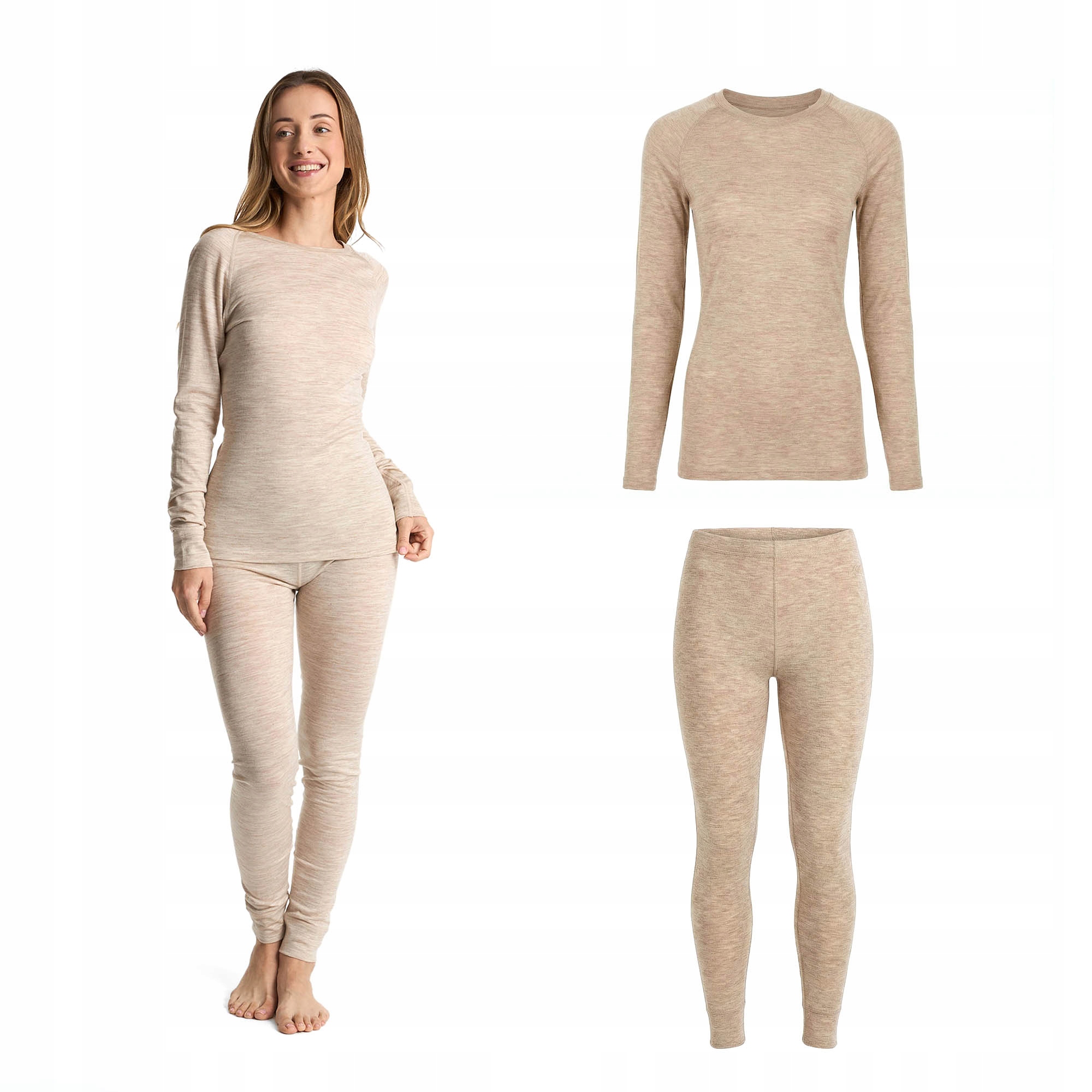 Komplet bielizny termoaktywnej damskiej Merino 100% Woolcano SET0543 Xs