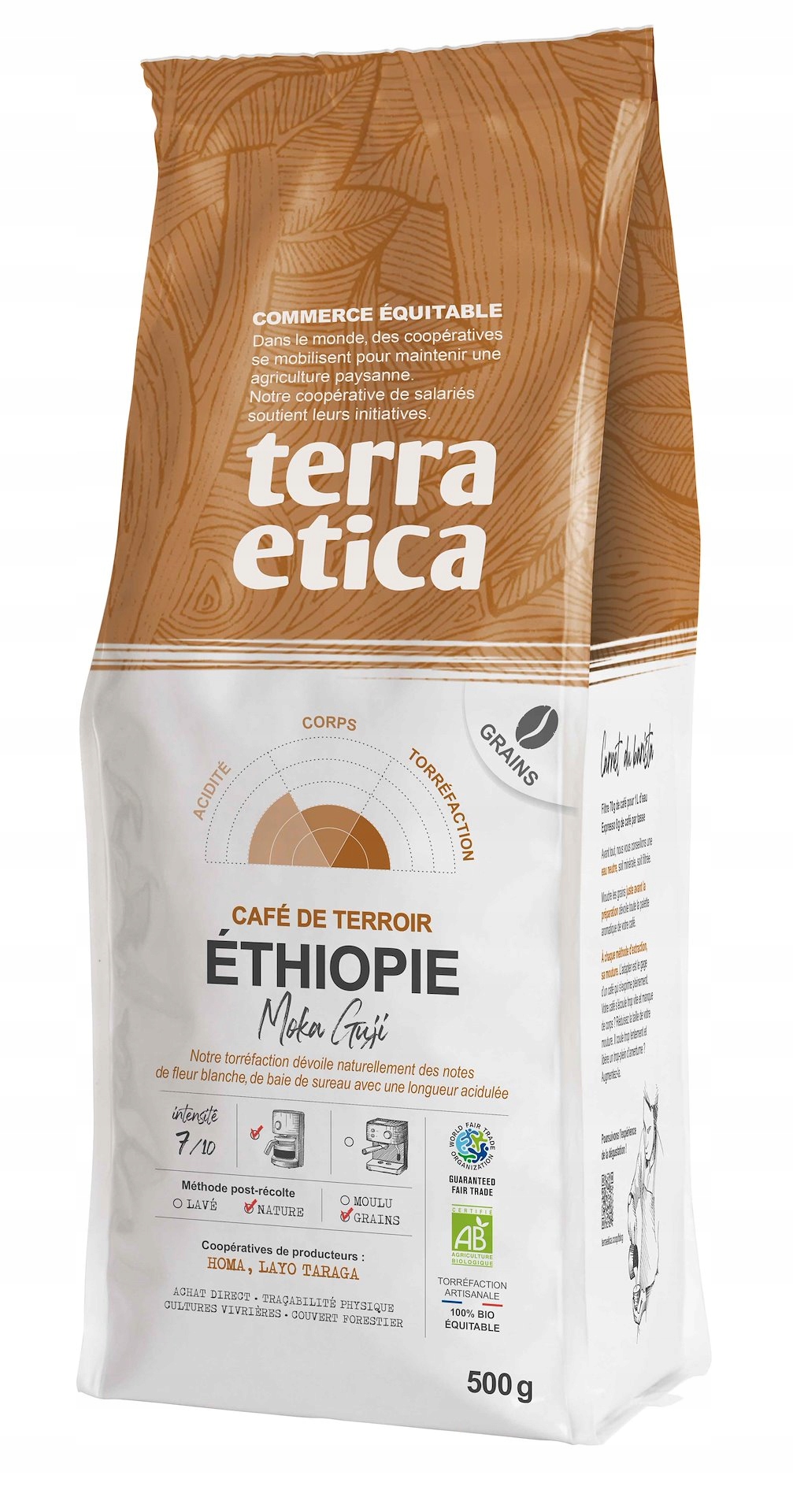 Levně Káva Zrnková Arabica 100 % Moka Guji Etiopia Fair Trade Bio 500 g...