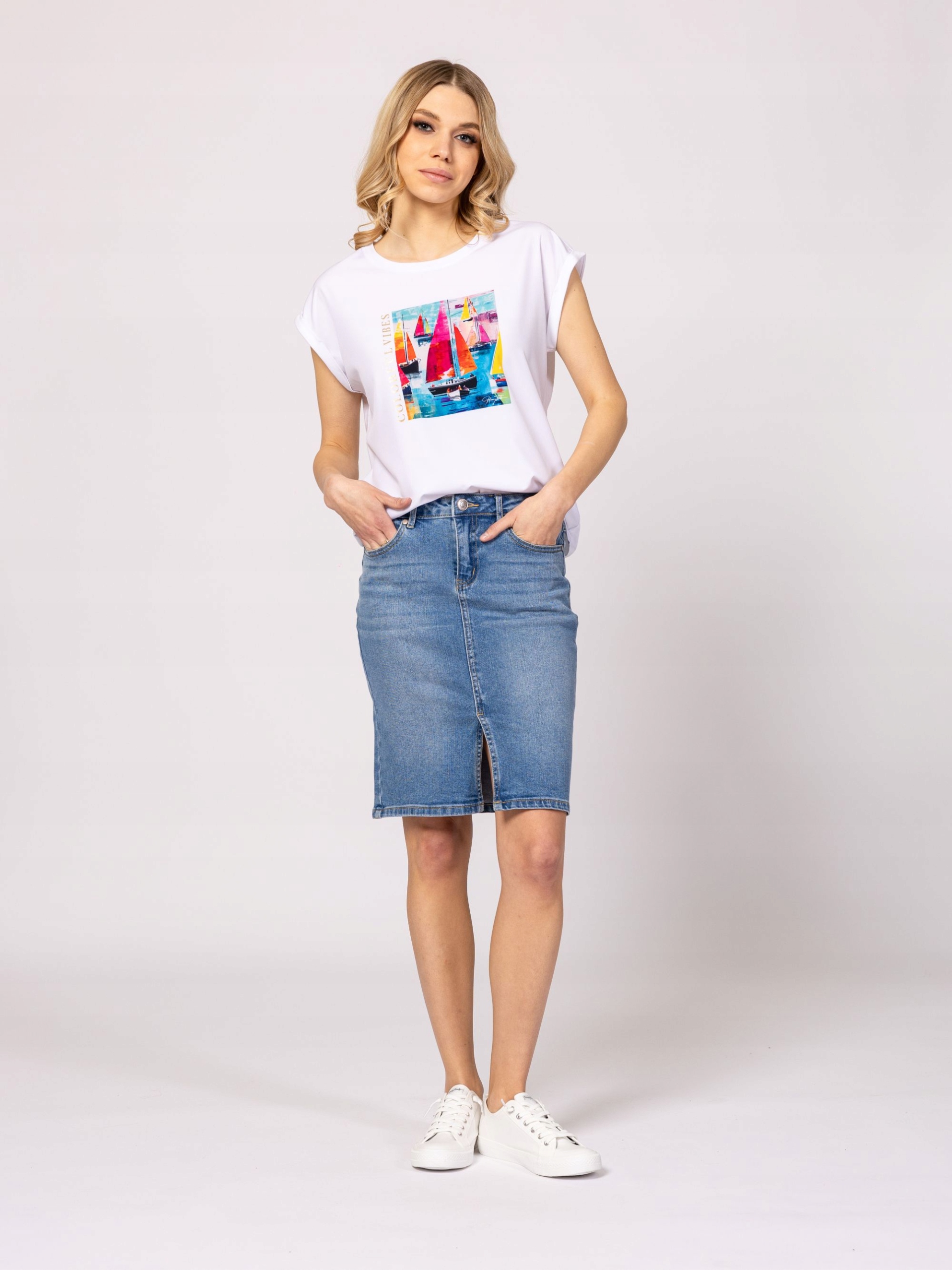 Heavy Tools Komplet Tričko MONAS25 Bílá M Sukně Nomti Modrá M