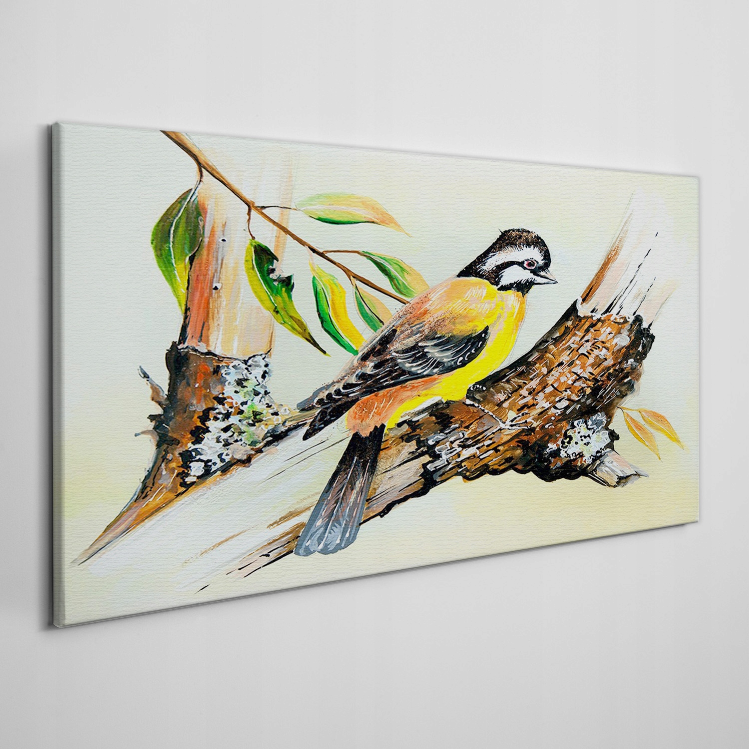 

Obraz na płótnie Gałąź liście zwierzę ptak 120x60
