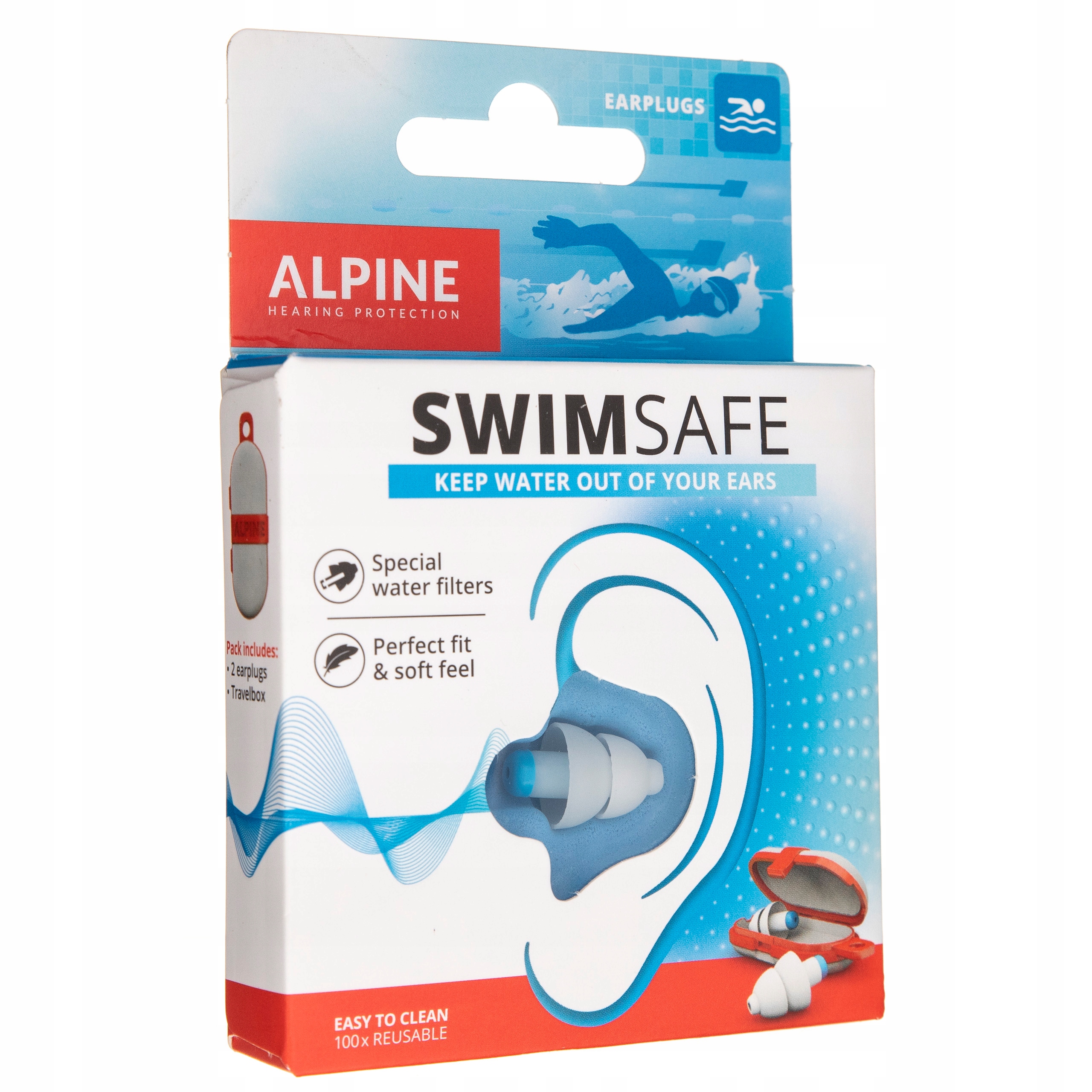 ALPINE SWIMSAFE ZATYCZKI STOPERY DO USZU NA BASEN Stan opakowania oryginalne