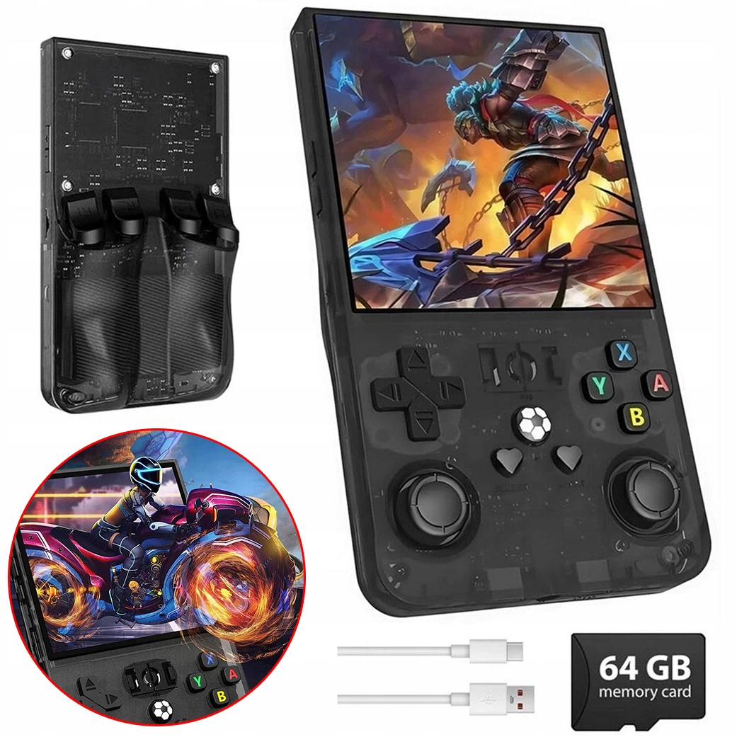 Przenośna Konsola Retro R36 Max Linux 64GB Joysticki 3D Ekran Ips Hd 4"