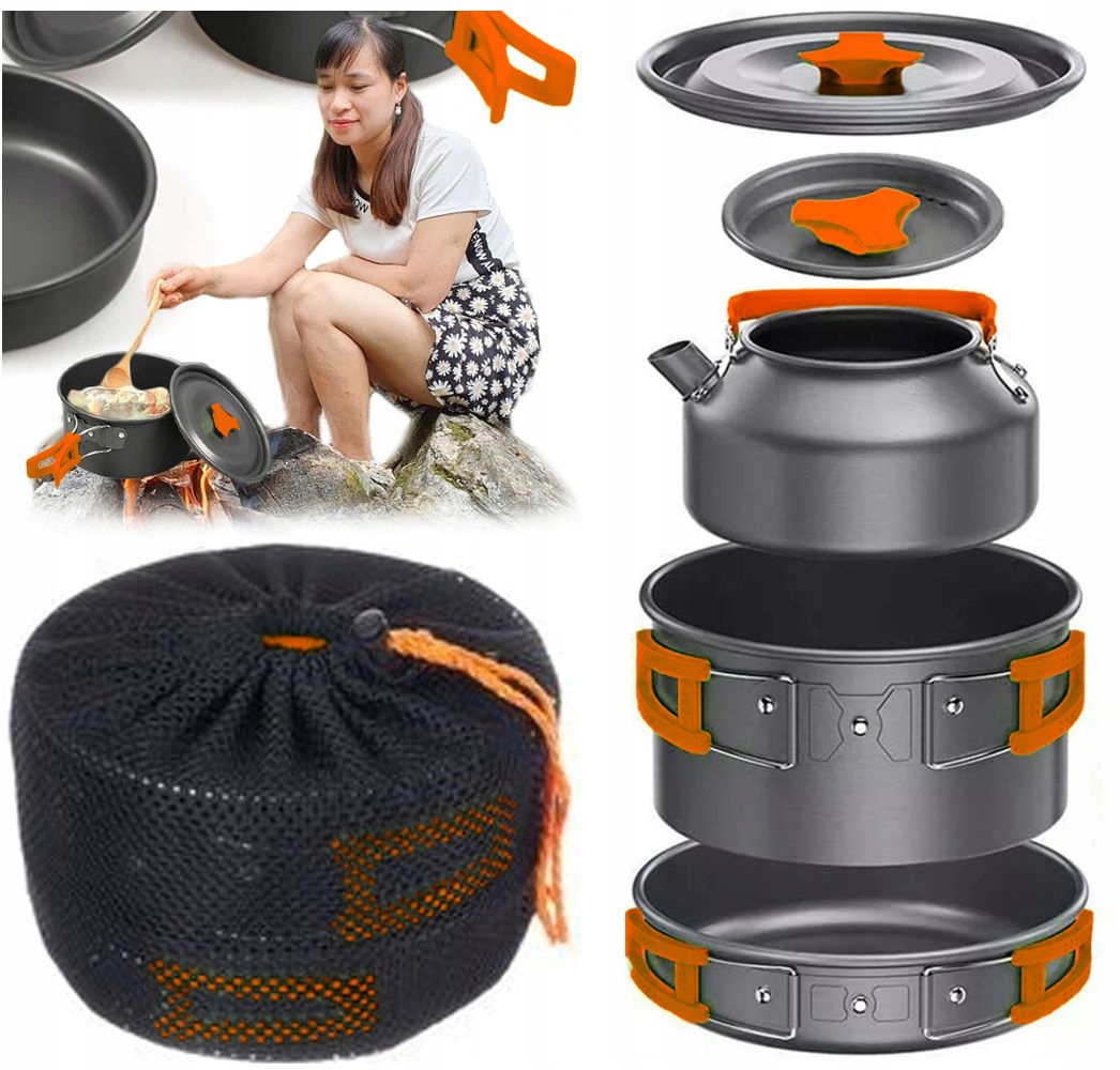 Naczynia Turystyczne Garnki Survival Kemping Namiot Garnek Patelnia Czajnik