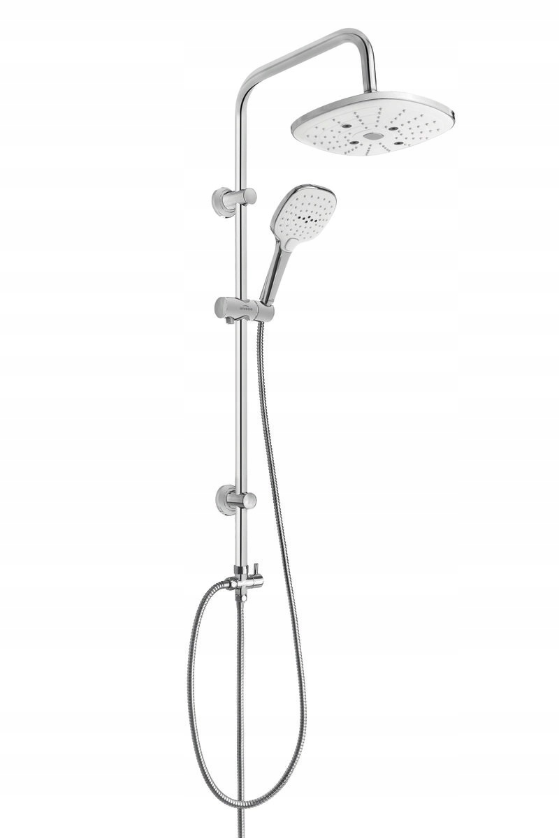 Invena Dešťová Sprcha Rotonda Bílá, Čtvercová, AU-27-K02-G.