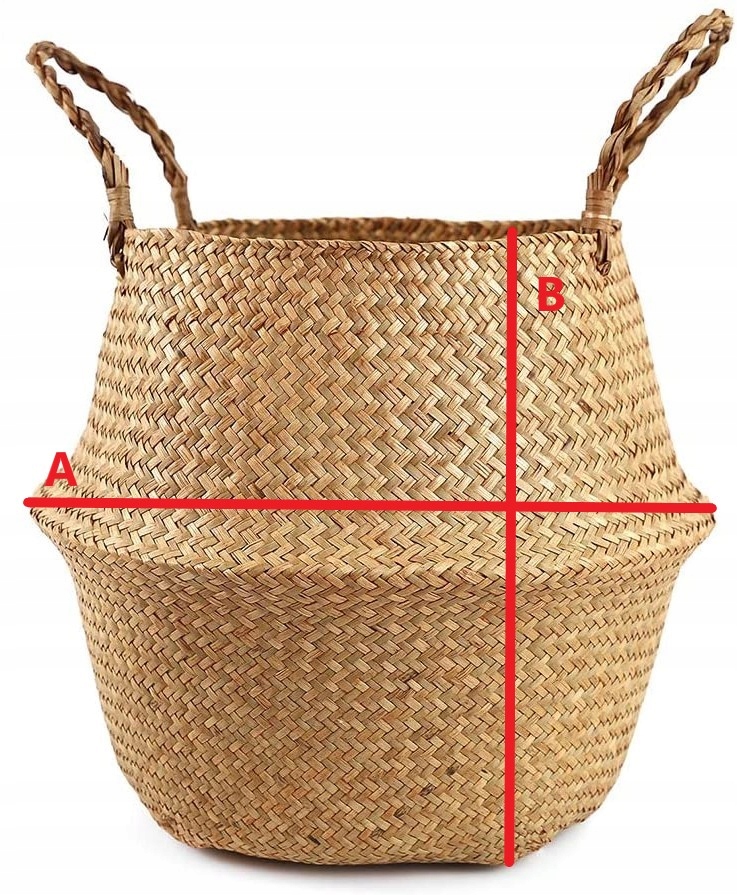 KOSZ PLECIONY OSŁONKA Z UCHWYTAMI POD CHOINKĘ BOHO TRAWA MORSKA KOSZYK M Marka inna