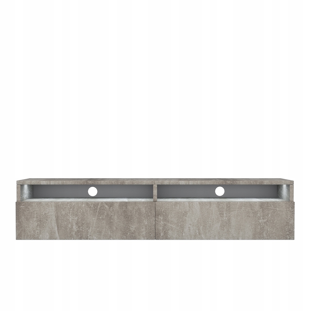 Rtv skříňka se dvěma zásuvkami Rednaw 140 cm Beton, Led