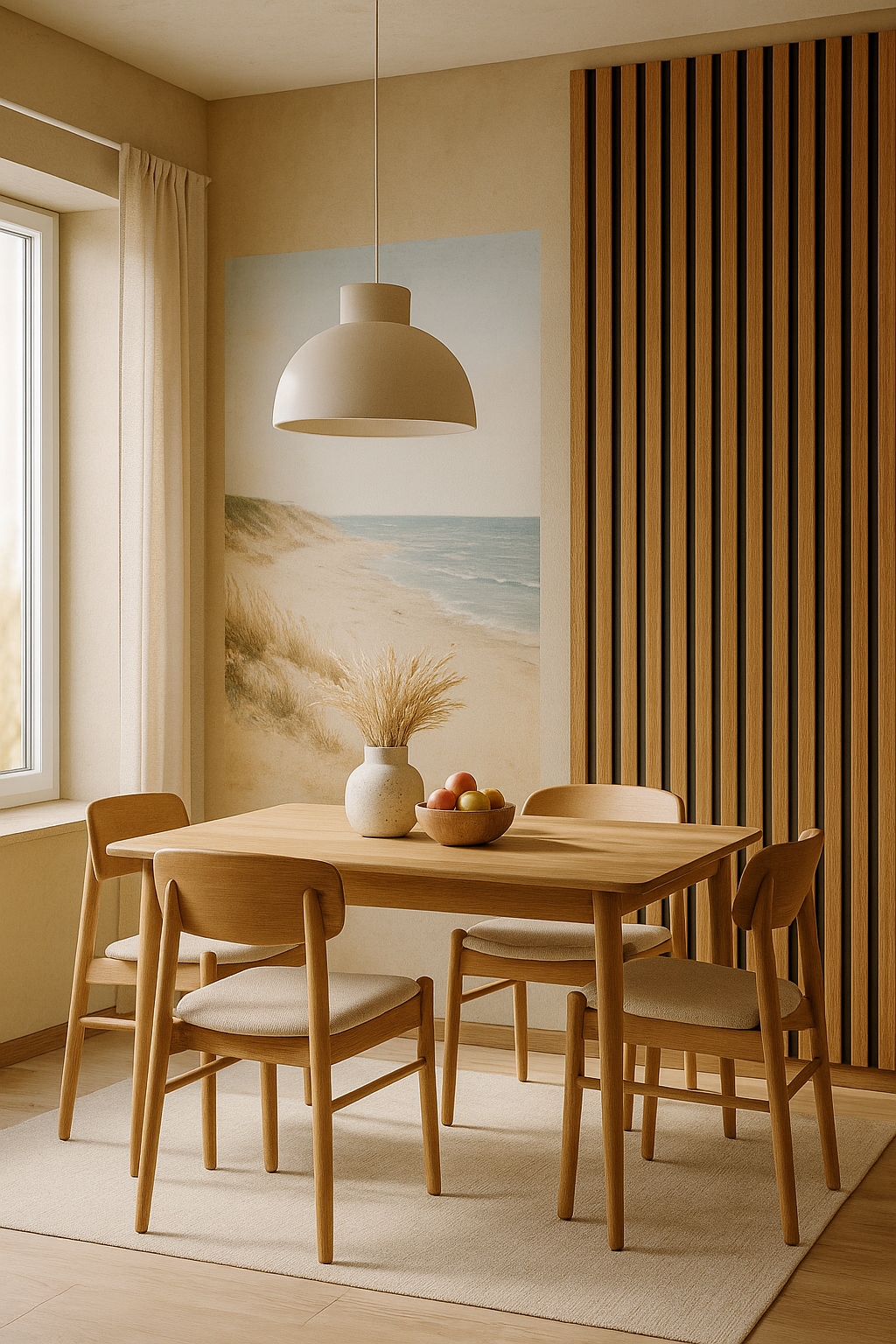 Lamel 3D lamele ścienne panele akustyczne 46x275cm na filcu Dąb Słoneczny