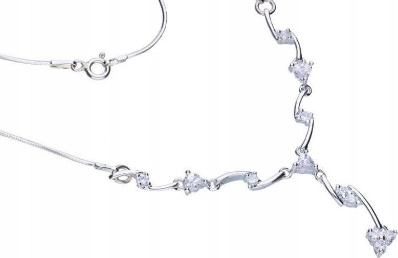 Stříbrný dámský náhrdelník 925 s zirkony lankem, 6,94 g, s módním vzorem přívěsku