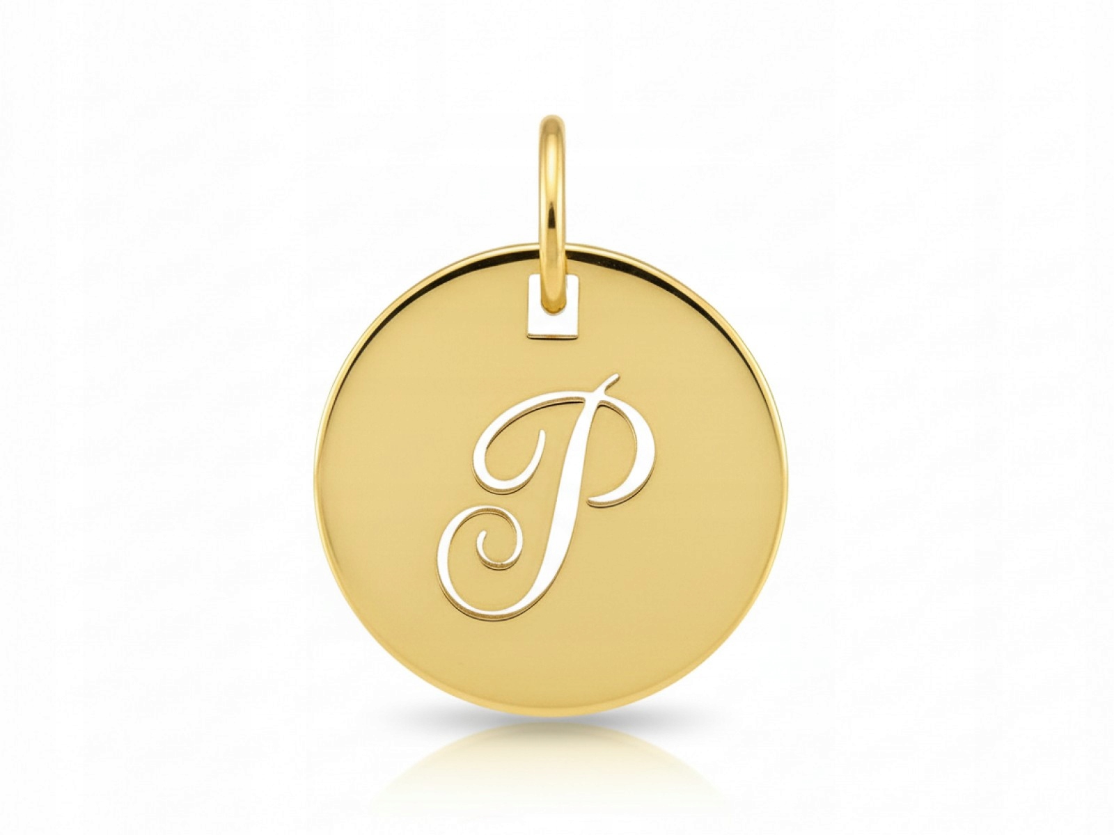 Zlatý přívěsek 585 Písmeno P vyřezané v plechu kolečko 0.68g dárek