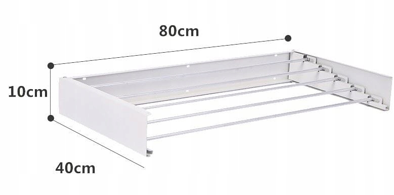 Suszarka balkonowa na pranie składana ścienna Metalowa 80cm wisząca 997108