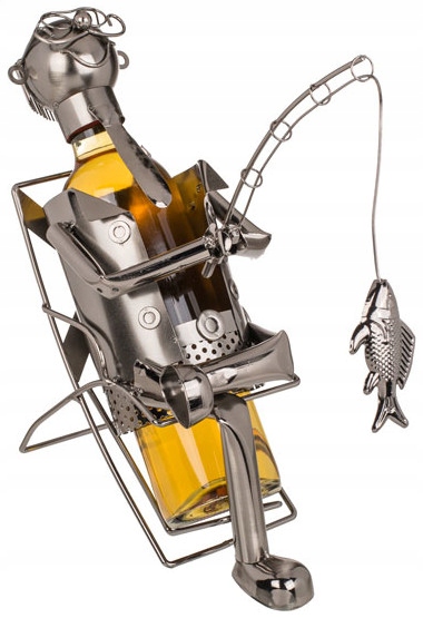 

Metalowy Stojak na Wino Wędkarz Rybak ryba wędka 2