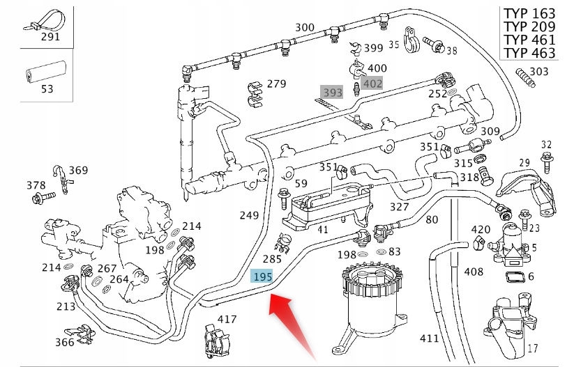 Palivová Hadice Mercedes ML W163 Mercedes Oe A6120700832
