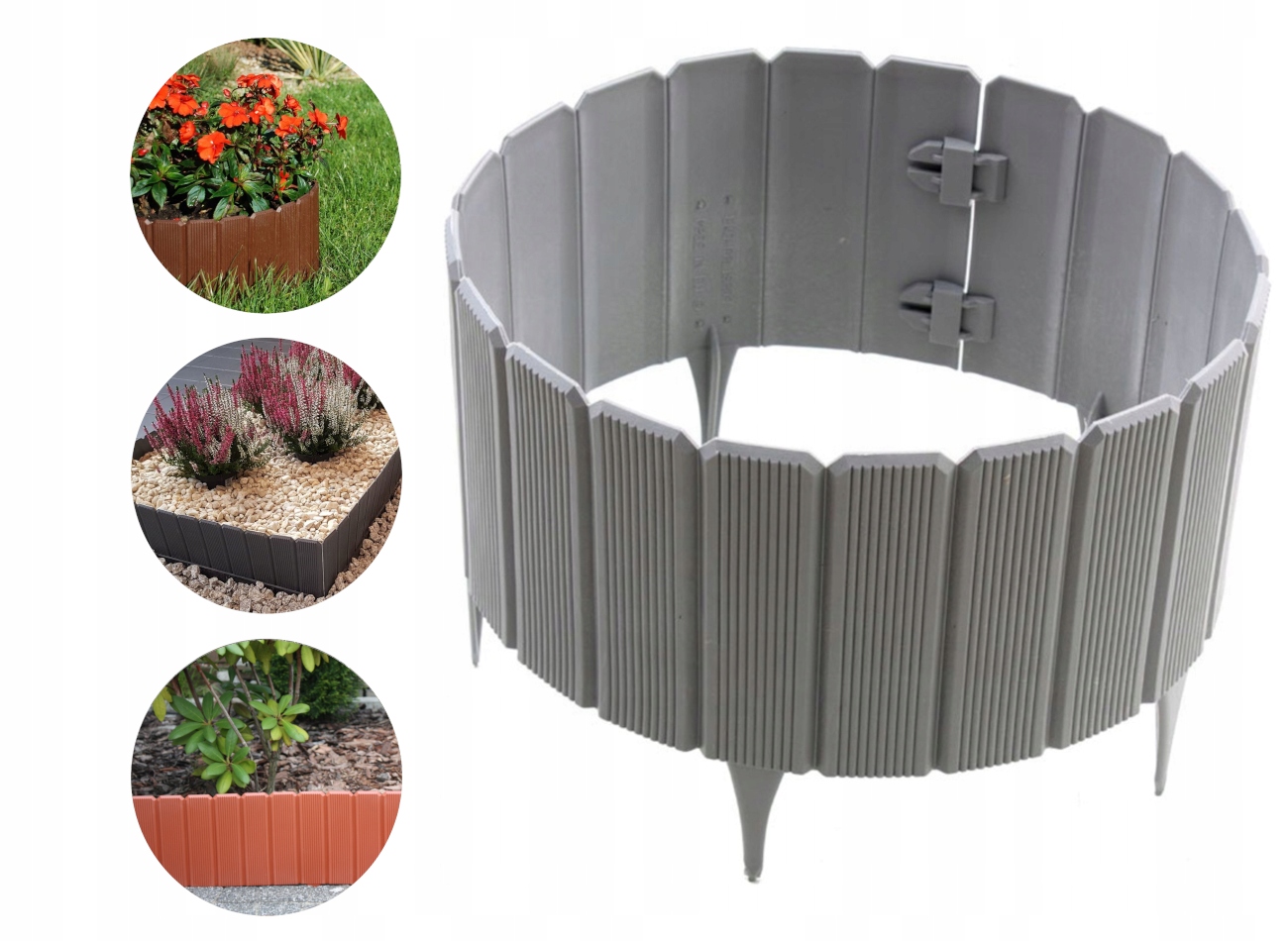 

Ekopalisada 22 cm obrzeże Rollborder płotek Szary