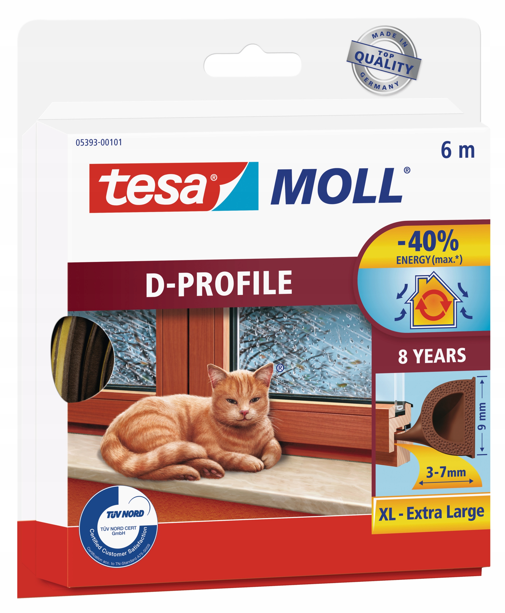 

Uszczelka samoprzylepna gumowa tesa profil D 6m