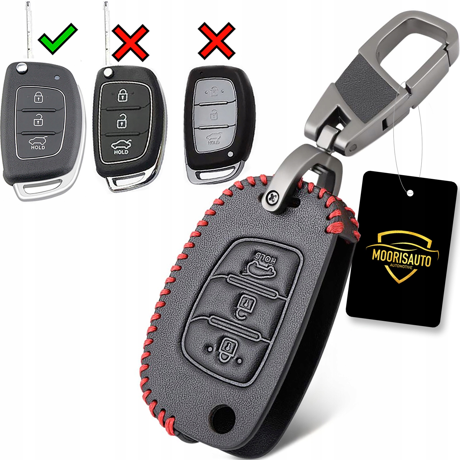 Skórzane etui pokrowiec na kluczyk Hyundai i10 i40 i20 Solaris Kona IX35