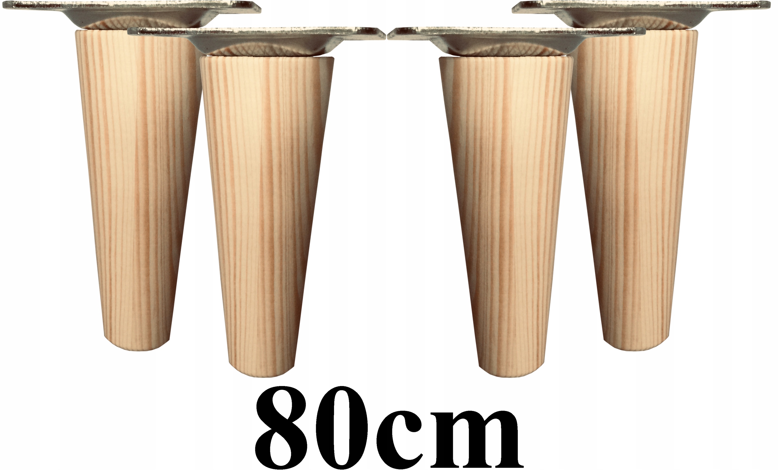 

Nogi Nóżki drewniane zwężane 80cm 4szt blachy