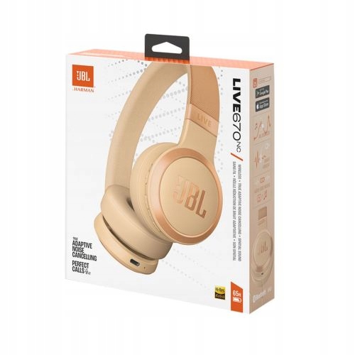 Jbl Live 670NC Bluetooth Wireless On-Ear Headphones Beige Eu