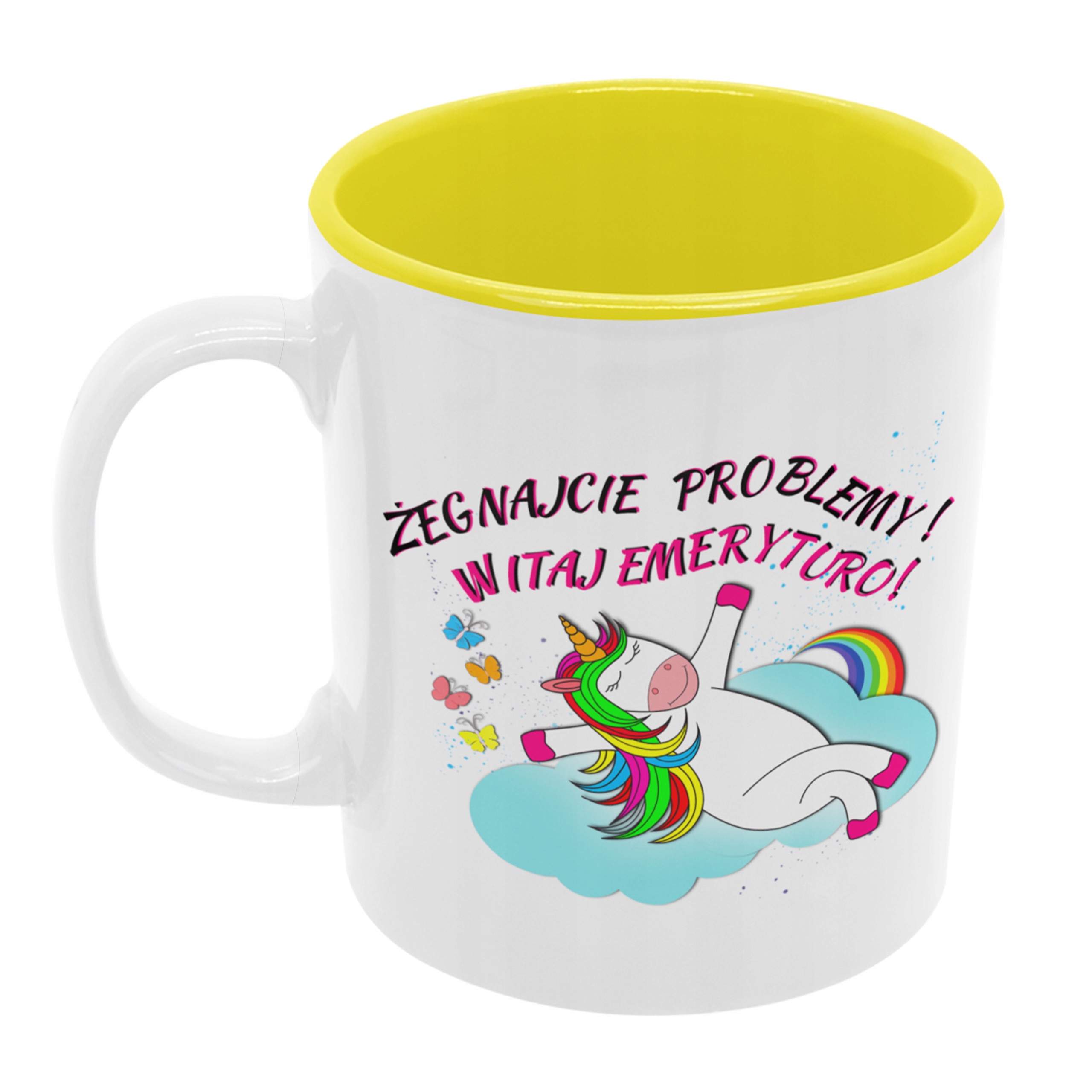 

Kubek emeryta emerytura emeryturę żółty