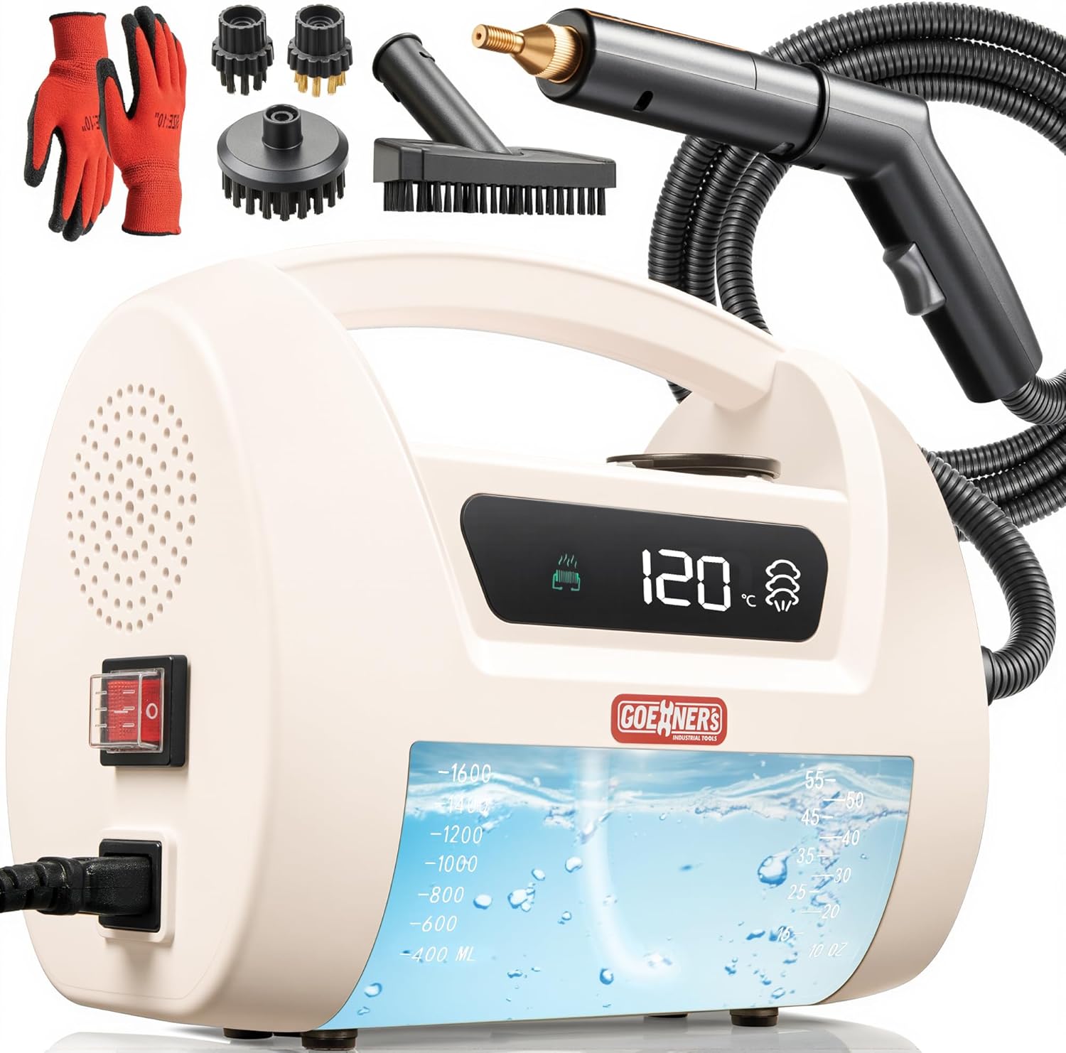 Myjka Parowa 120°C 3.5 Bar Czyszczenie Parą Tapicerki Okien Fug Łóżek