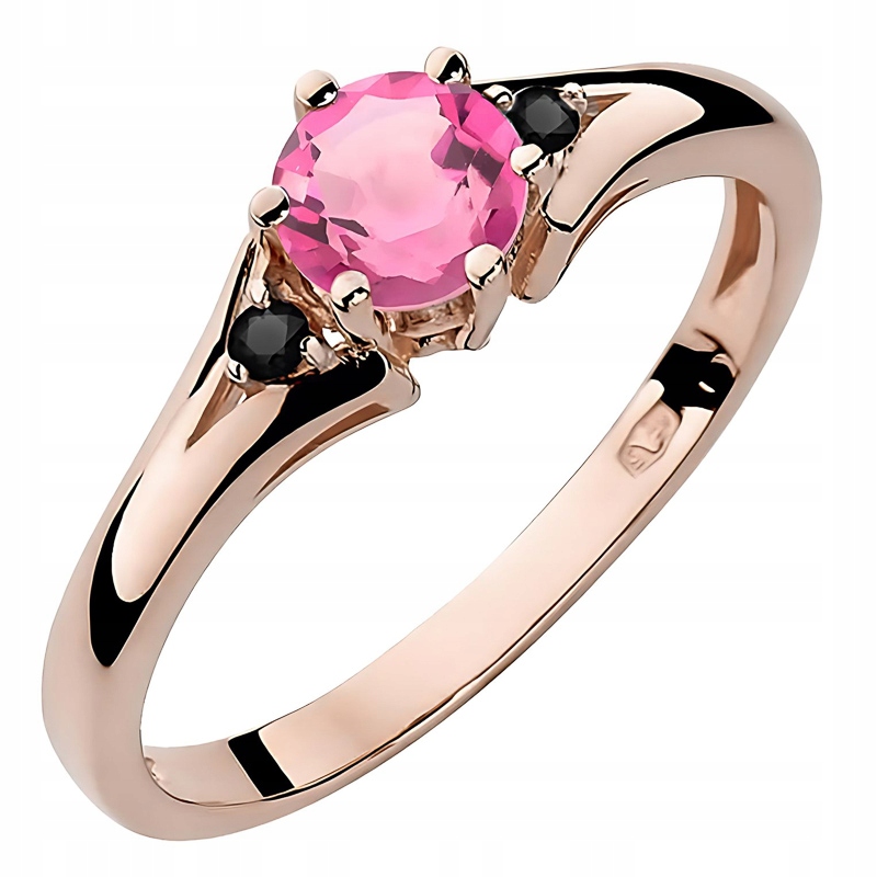 Zlatý Prstýnek pr. 585 s brilianty 0,029 ct a topazem 0,60 ct 14k