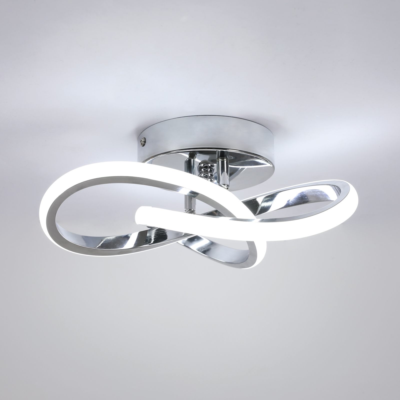 Led Stropní Svítidlo Moderní Květ Chrom 22W 6500K 25x25x10cm