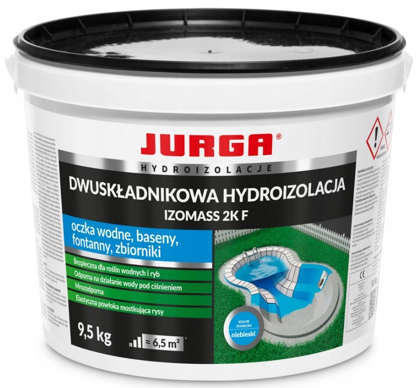 Jurga Hydroizolacja Izomass 2K F Na Baseny Oczka Wodne Fontanny 9,5KG