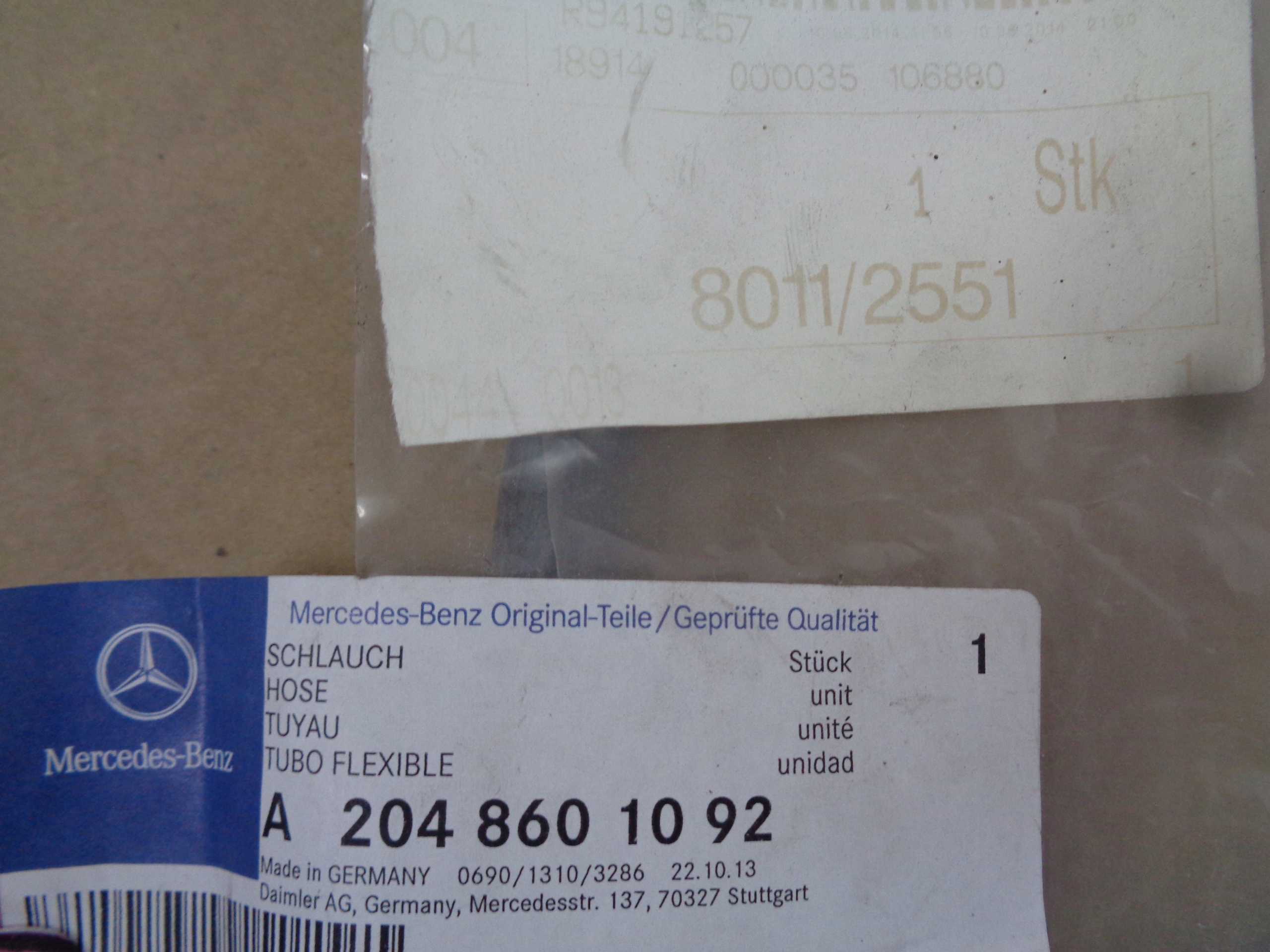 A2048601092 - Провод омывателя лампы MERCEDES GLK X204