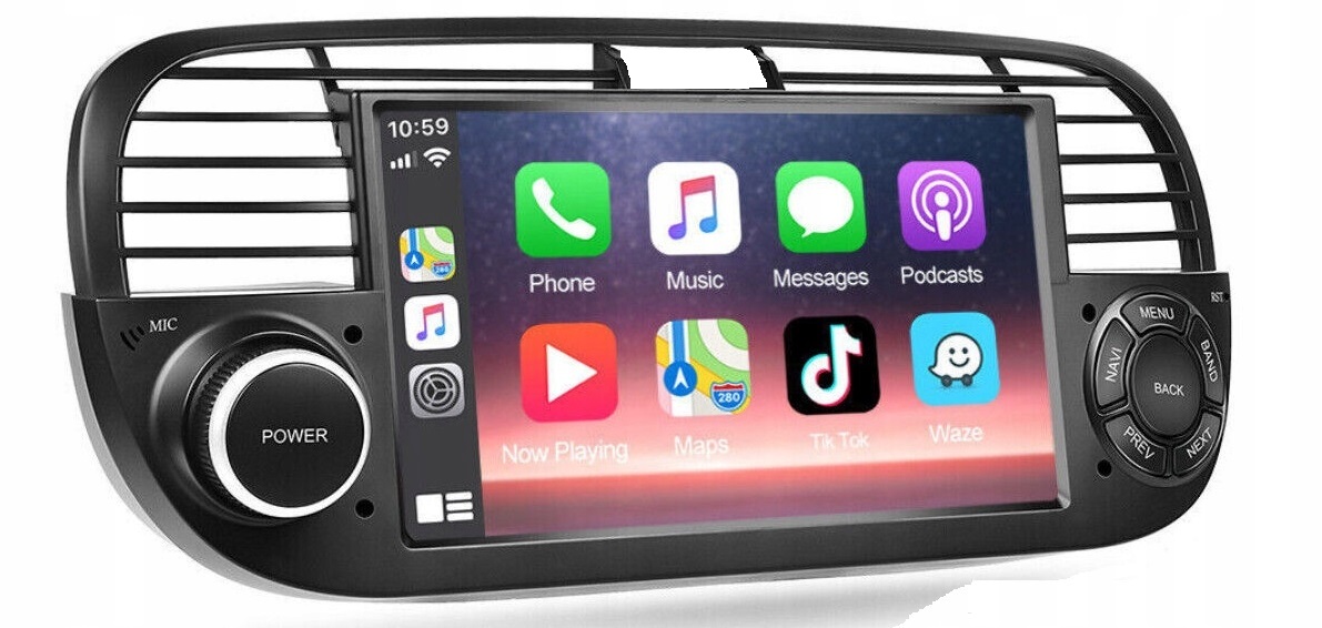RADIO SAMOCHODOWE 2 DIN ANDROID GPS WIFI FIAT 500 2007-2014