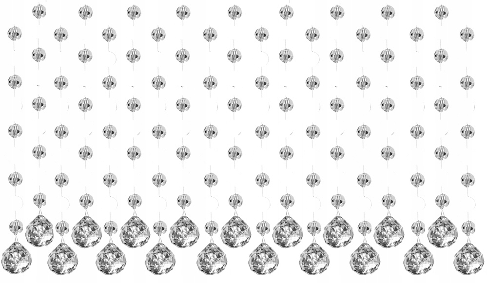 Záclona Kula w7 korálky křišťály 120 cm 19 kusů