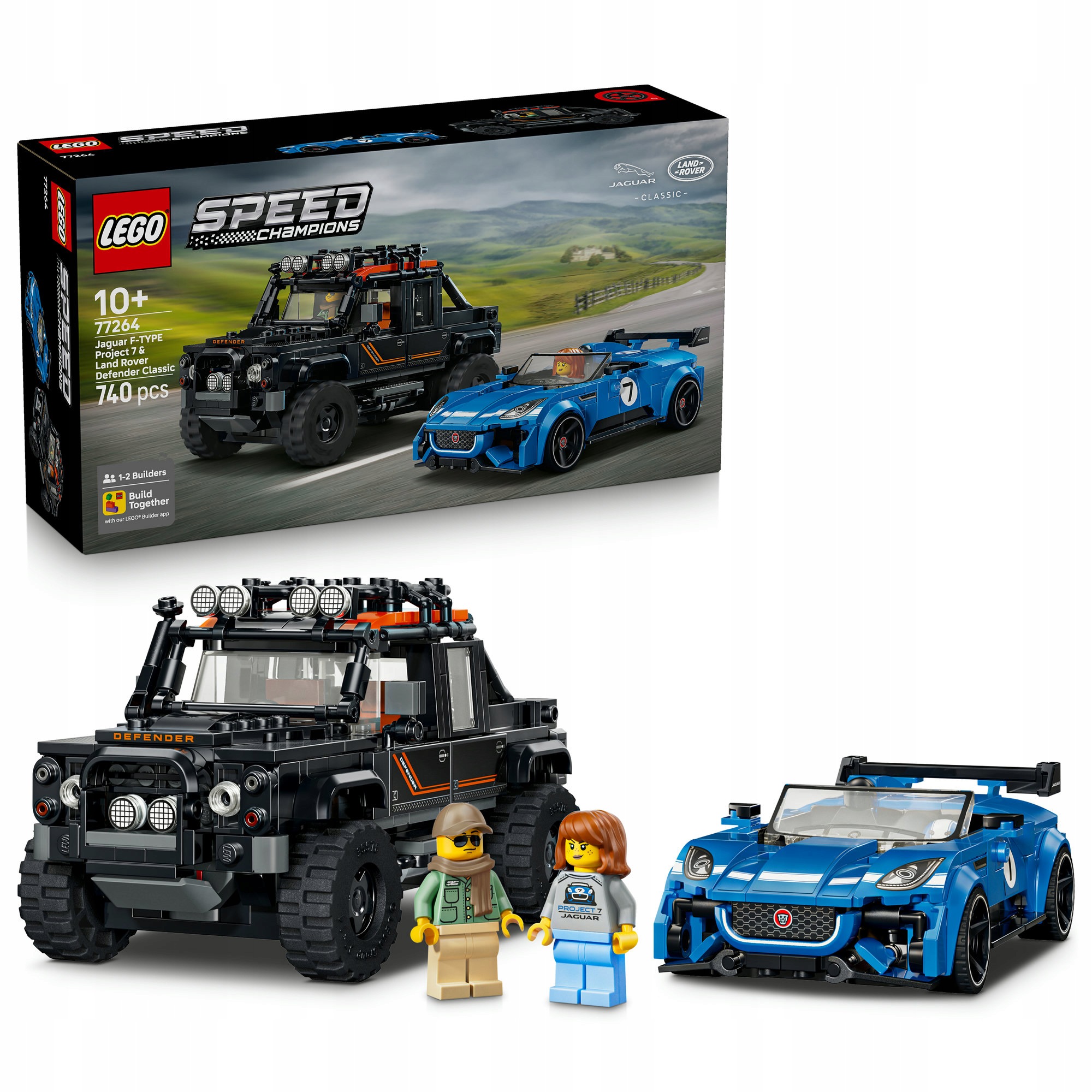 Lego Speed ​​​​Champions 77264 Jaguar Project 7 a Land Rover Defender