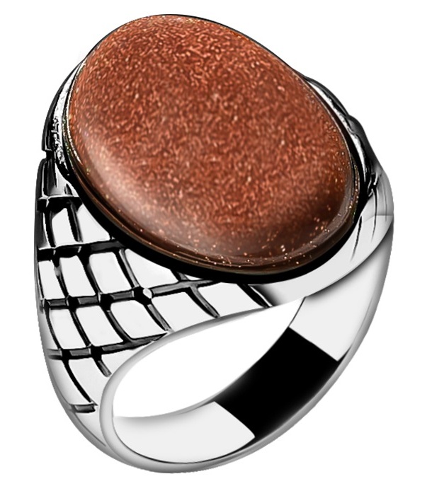 Stříbrný Prstýnek S Pískem Pouště Vel