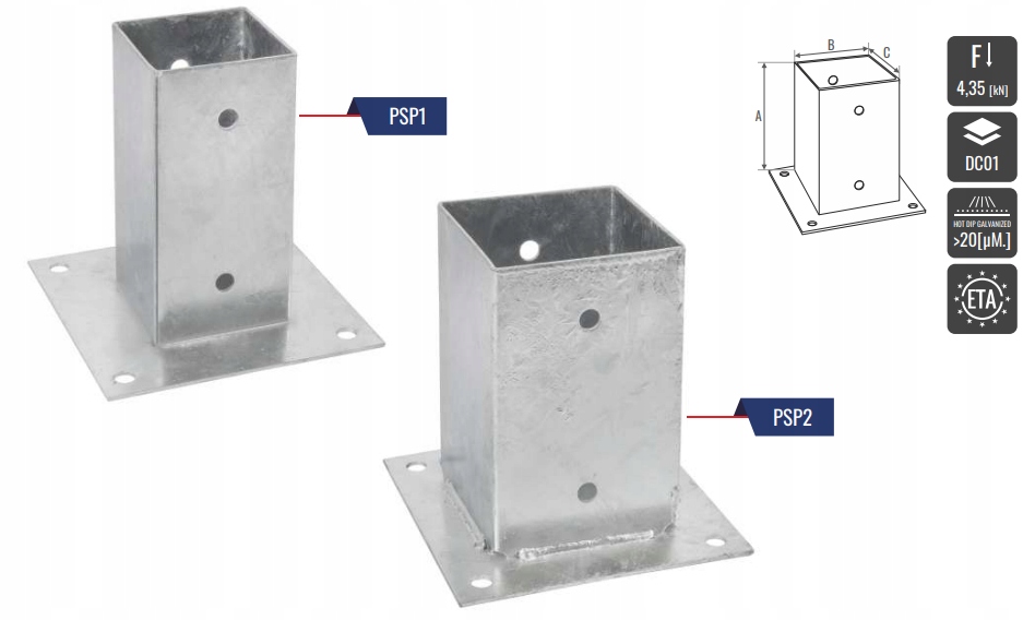 KOTWA PODSTAWA SŁUPA PRZYKRĘCANA 160x160 MARK Producent Mark