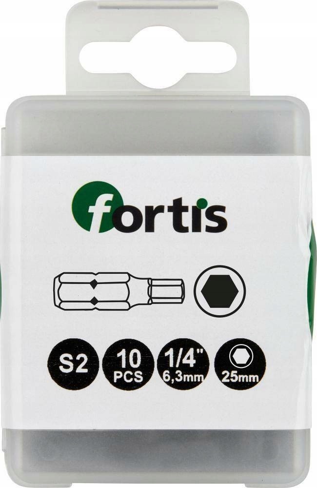 

Bit 1/4 DIN3126 C6,3 Hex 2,5x25mm 10szt.FORTIS