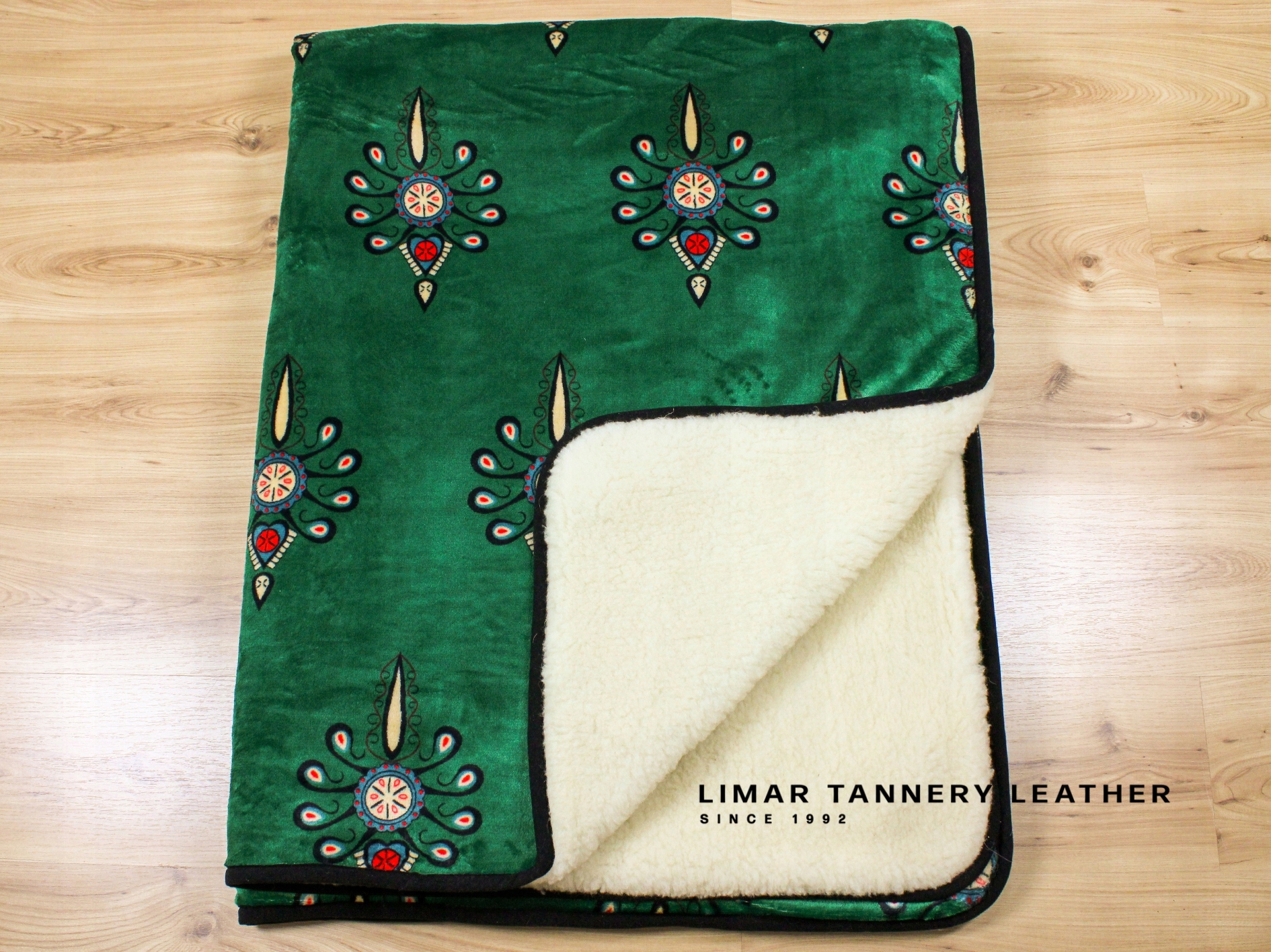 Koc podwójny WEŁNA-MINKY POLAR wzór parzenica Marka Limar Tannery Leather