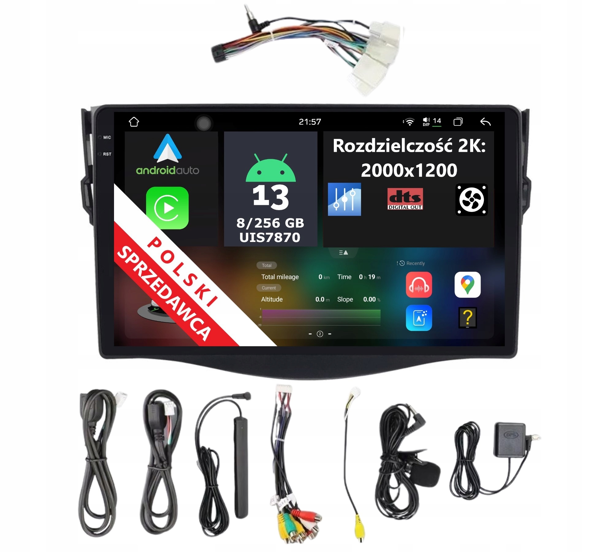 2K Hd Qled Navigace Pro Android Toyota RAV4 3 III 8/256 Gb Dsp Carplay Lte