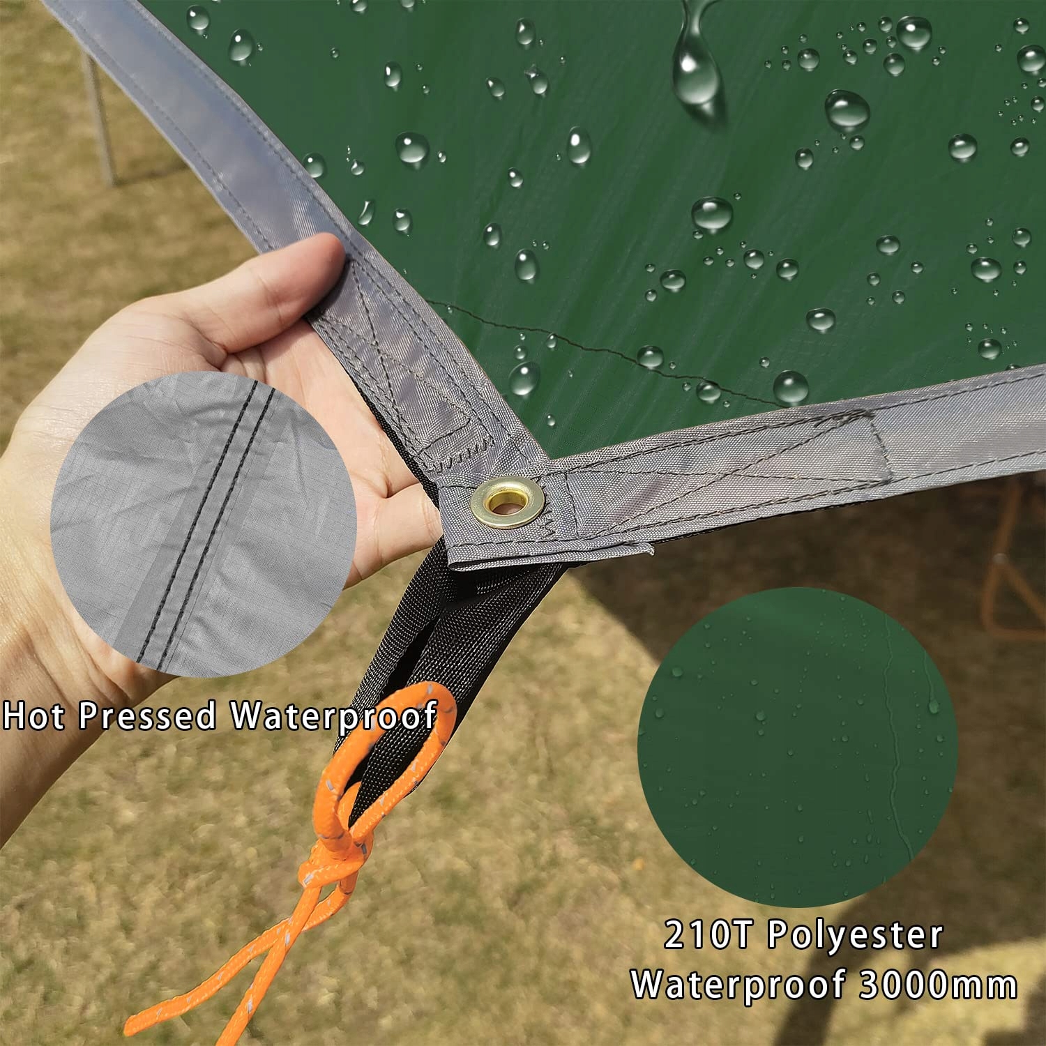 OUTDOOR HÄNGEMATTE Tarp Wodoodporny Namiot Hexagon Camping Mata Survival — miniatura 4