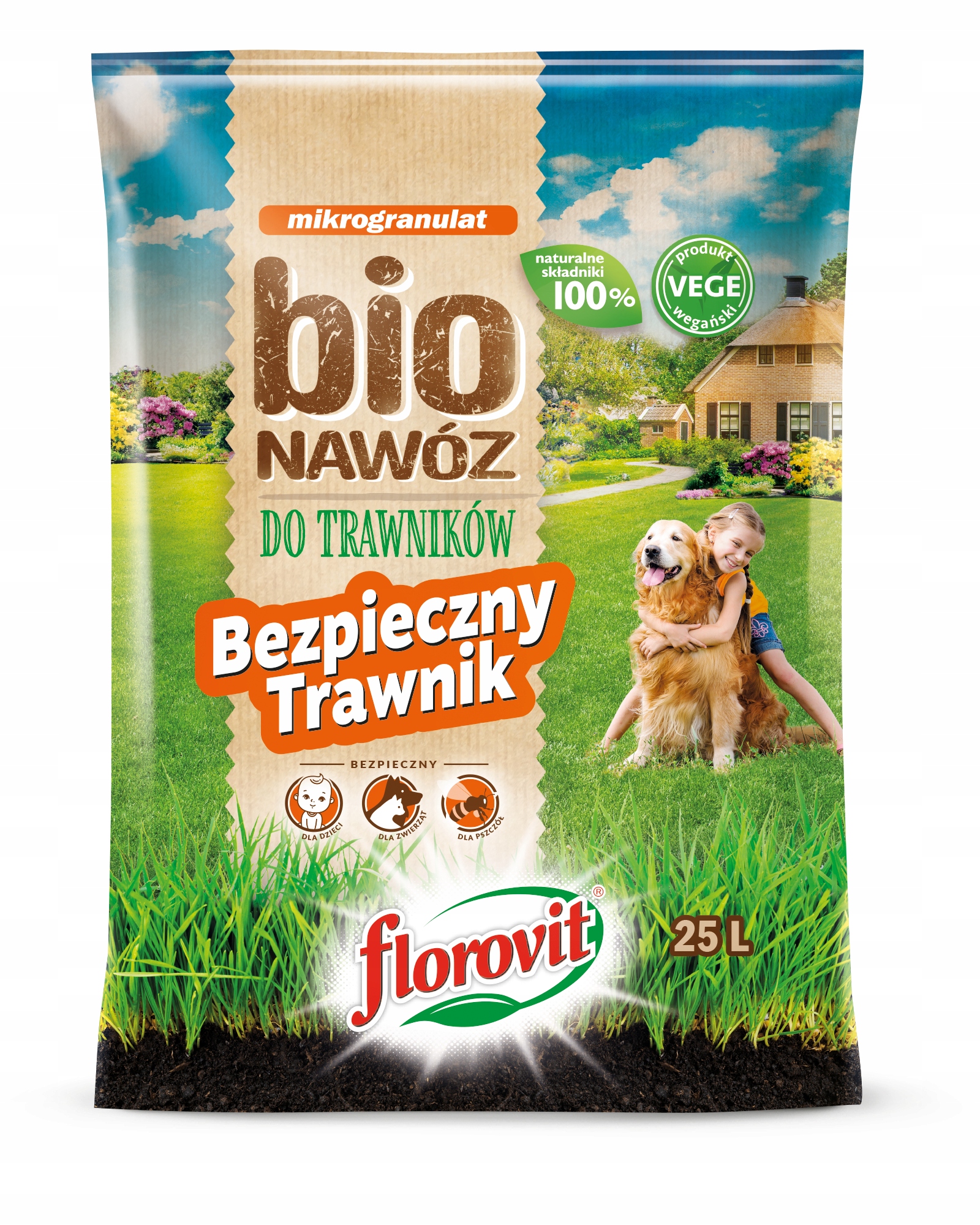 

BIOnawóz do traw Bezpieczny Trawnik Florovit 25 l