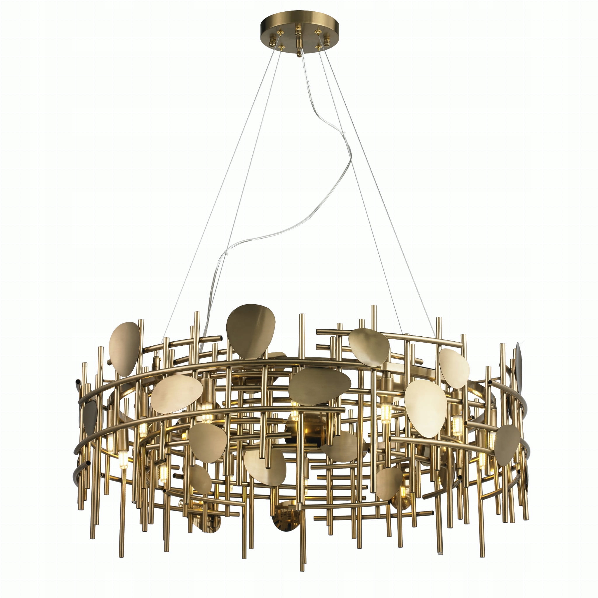 Plaquita – moderní zlatý lustr 60 cm