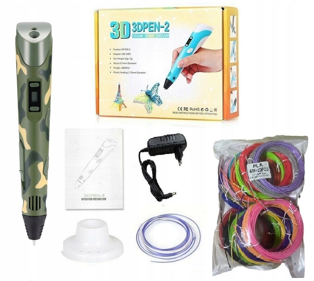 

Długopis Drukarka 3D Pen Zestaw Wkłady 110 Metrów