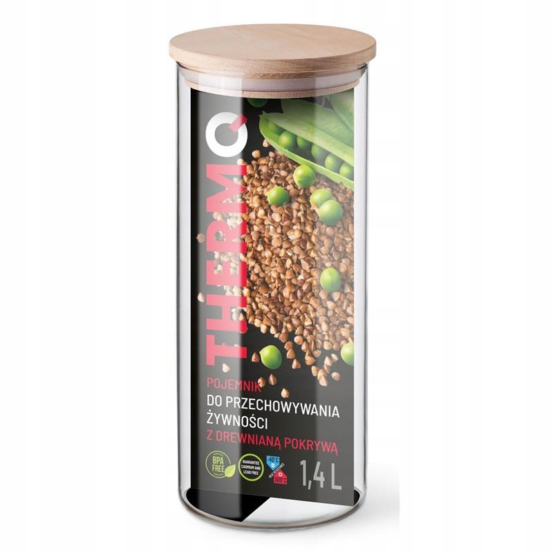 

Pojemnik na Żywność z drewnianą Pokrywką 1,4 L