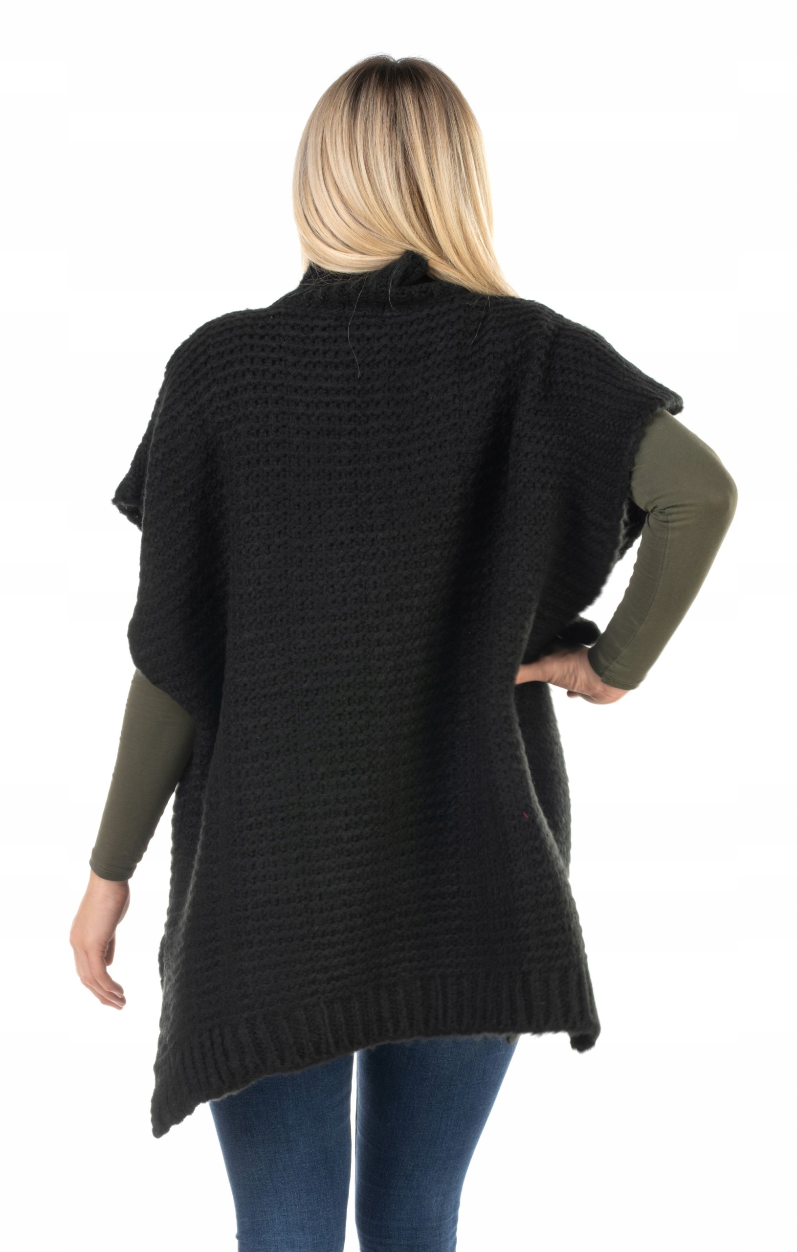 PASMANTEX MANTUA PONCHO SWETER NARZYTKA KASZMIR WEŁNA Model Luźny