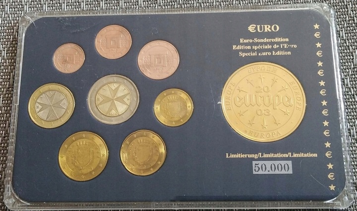 Zestaw Euro Set + Medal Malta 2008r Stan/Mennicze